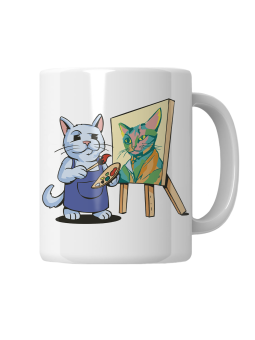 Kubek Kot Malarz - HiPanda! Śmieszne Prezenty z Nadrukami ?