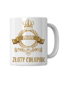 Kubek Złoty Chłopak [WYBIERZ IMIĘ] - HiPanda! Śmieszne Prezenty z Nadrukami ?
