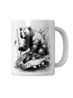 Kubek Niedźwiedź z Wędką - HiPanda! Śmieszne Prezenty z Nadrukami ?