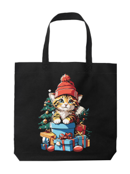 Torba Kotek w Czapce z Prezentami - HiPanda! Śmieszne prezenty z Nadrukami ?