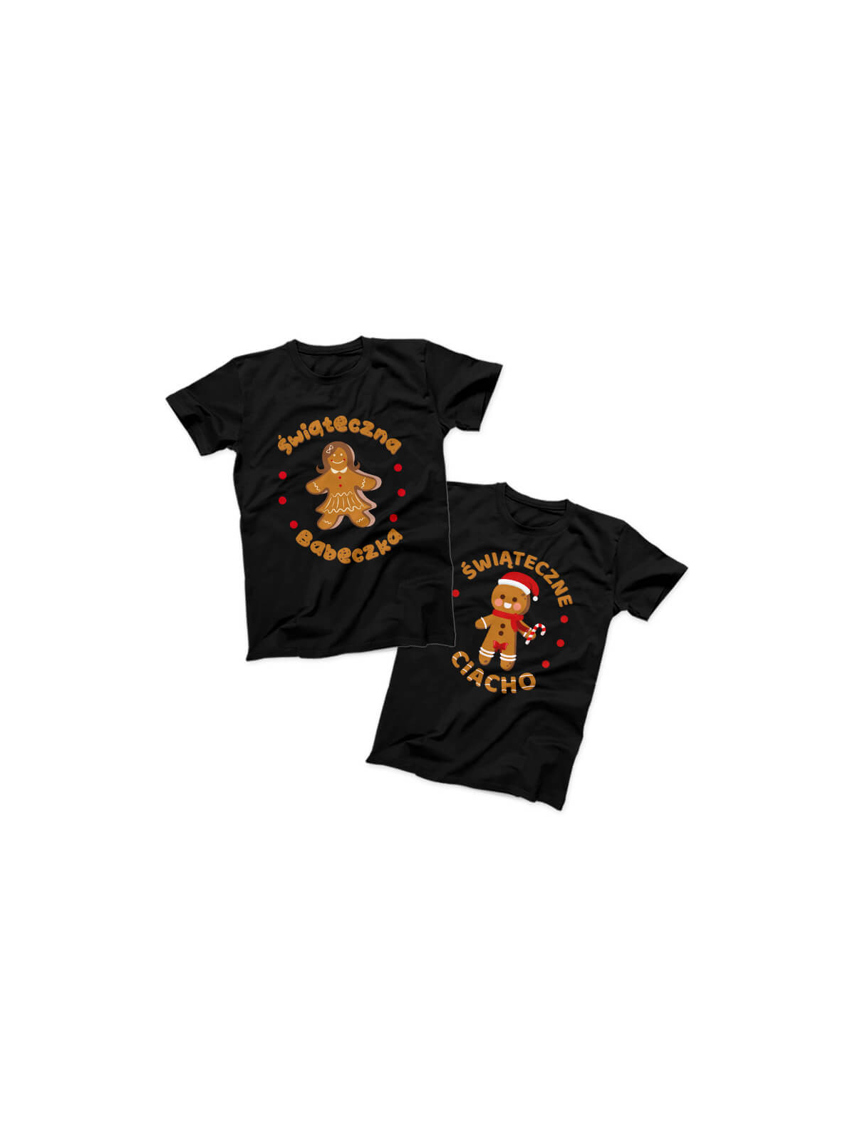 Zestaw koszulek Świąteczne Ciacha Czarne - HiPanda.pl