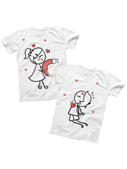 Zestaw koszulek Magnes Serce Białe - HiPanda.pl