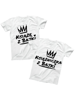 Zestaw koszulek Książę i Księżniczka z Bajki Białe - HiPanda.pl