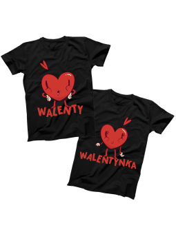 Zestaw koszulek Walenty i Walentynka Czarne - HiPanda.pl