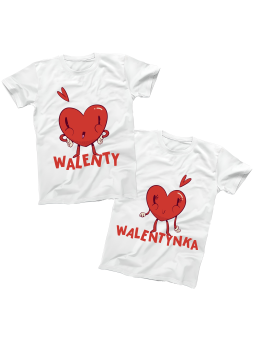 Zestaw koszulek Walenty i Walentynka Białe - HiPanda.pl