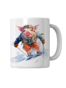 Kubek Świnka Na Nartach - HiPanda! Śmieszne Prezenty z Nadrukami ?