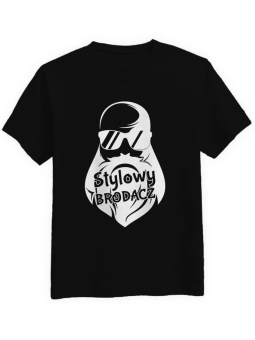 Koszulka Koszulka Męska Stylowy Brodacz Czarna - Śmieszne T-Shirty z Nadrukami ?