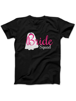 Koszulka Koszulka Damska Bride Squad Czarna - Śmieszne T-Shirty z Nadrukami ?
