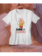 Koszulka Koszulka Męska Lubie se Zjeść Biała - Śmieszne T-Shirty z Nadrukami ?