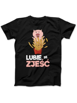 Koszulka Koszulka Damska Lubie se Zjeść Czarna - Śmieszne T-Shirty z Nadrukami ?
