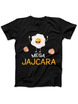 Koszulka Koszulka Damska Mega Jajcara Czarna - Śmieszne T-Shirty z Nadrukami ?