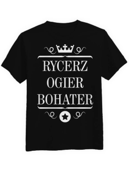 Koszulka Koszulka Męska Rycerz Ogier i Bohater Czarna - Śmieszne T-Shirty z Nadrukami ?