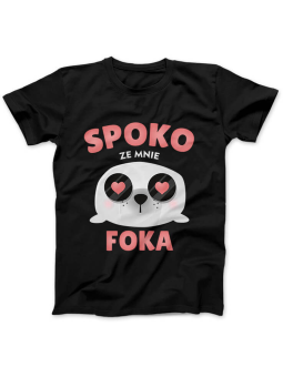 Koszulka Koszulka Damska Spoko ze Mnie Foka Czarna - Śmieszne T-Shirty z Nadrukami ?