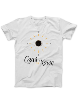 Koszulka Koszulka Damska Czas na Kawę Biała - Śmieszne T-Shirty z Nadrukami ?