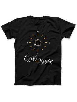 Koszulka Koszulka Damska Czas na Kawę Czarna - Śmieszne T-Shirty z Nadrukami ?