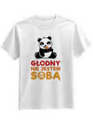 Koszulka Koszulka Męska Głodny Nie Jestem Sobą Biała - Śmieszne T-Shirty z Nadrukami ?