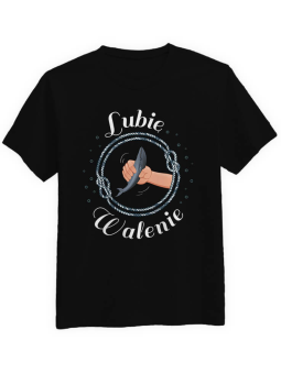 Koszulka Koszulka Męska Lubię Walenie Czarna - Śmieszne T-Shirty z Nadrukami ?