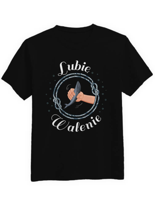 Koszulka Koszulka Męska Lubię Walenie Czarna - Śmieszne T-Shirty z Nadrukami ?