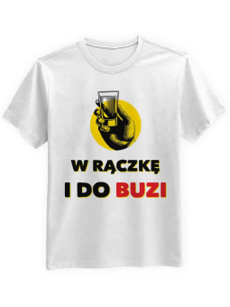 Koszulka Koszulka Męska W rączkę i do buzi Biała - Śmieszne T-Shirty z Nadrukami ?