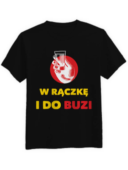 Koszulka Koszulka Męska W rączkę i do buzi Czarna - Śmieszne T-Shirty z Nadrukami ?