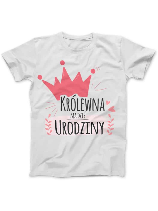 Koszulka Koszulka Damska Królowa ma dziś urodziny Biała - Śmieszne T-Shirty z Nadrukami ?
