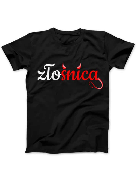 Koszulka Koszulka Damska Złośnica Czarna - Śmieszne T-Shirty z Nadrukami ?