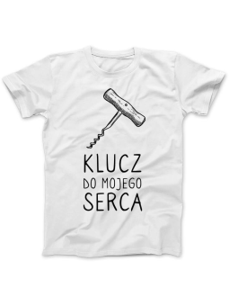 Koszulka Koszulka Damska Klucz do mojego serca Biała - Śmieszne T-Shirty z Nadrukami ?