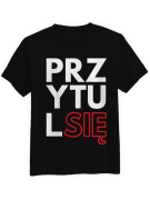 Koszulka Koszulka Męska Przytul się Czarna - Śmieszne T-Shirty z Nadrukami ?