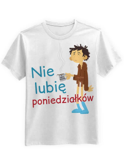 Koszulka Koszulka Męska Nie lubię poniedziałków Biała - Śmieszne T-Shirty z Nadrukami ?