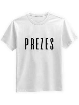 Koszulka Koszulka Męska Prezes Biała - Śmieszne T-Shirty z Nadrukami ?