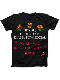 Koszulka Koszulka Damska Diabeł powiedział Czarna - Śmieszne T-Shirty z Nadrukami ?