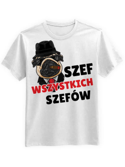 Koszulka Koszulka Męska Szef wszystkich szefów Biała - Śmieszne T-Shirty z Nadrukami ?