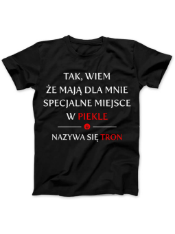 Koszulka Koszulka Damska Moje miejsce w piekle Czarna - Śmieszne T-Shirty z Nadrukami ?