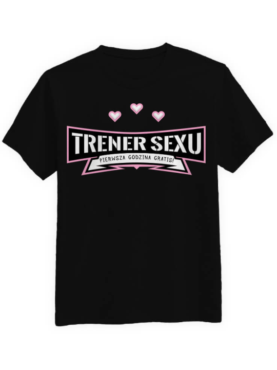Koszulka Koszulka Męska Trener Sexu Czarna - Śmieszne T-Shirty z Nadrukami ?