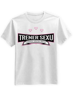 Koszulka Koszulka Męska Trener Sexu Biała - Śmieszne T-Shirty z Nadrukami ?