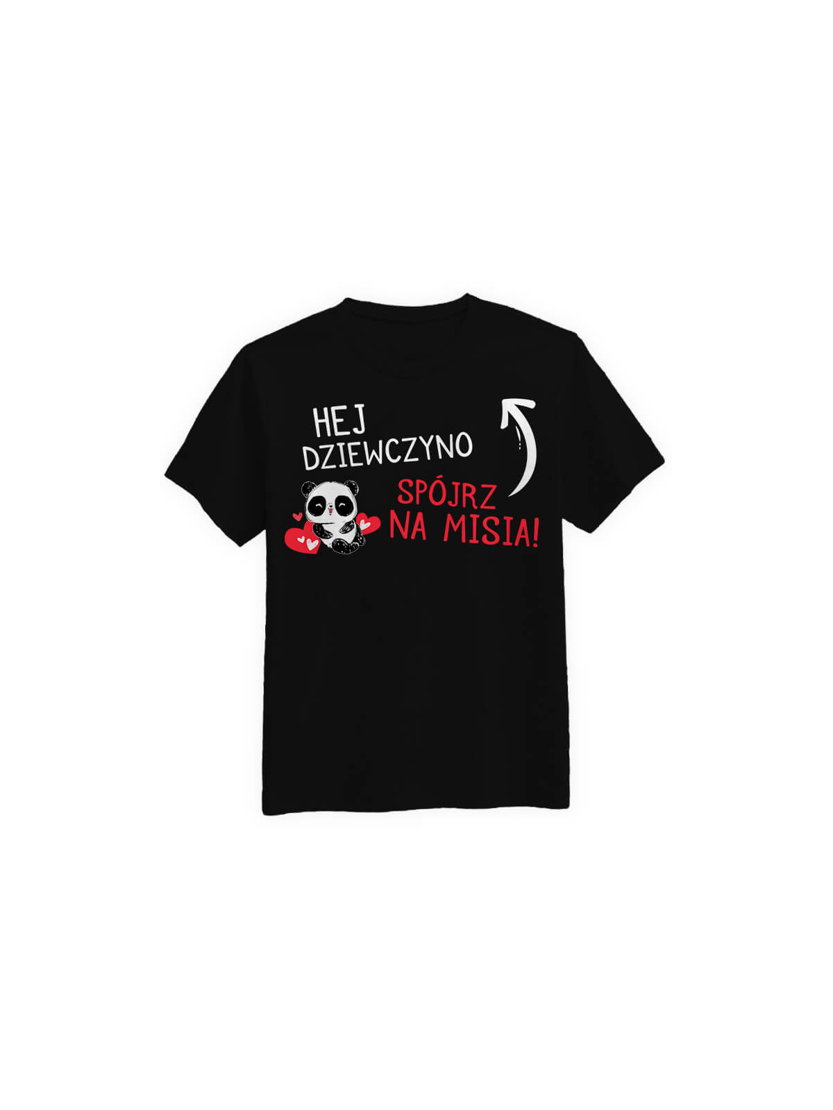 Koszulka Koszulka Męska Spójrz na misia Czarna - Śmieszne T-Shirty z Nadrukami ?