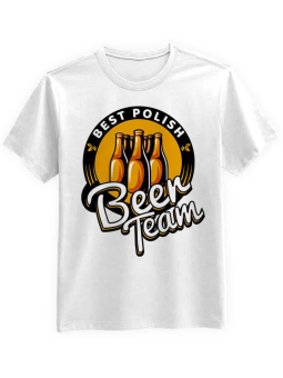 Koszulka Koszulka Męska Best Polish Beer Team Biała - Śmieszne T-Shirty z Nadrukami ?