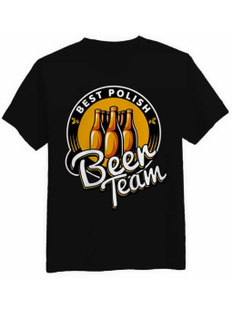 Koszulka Koszulka Męska Best Polish Beer Team Czarna - Śmieszne T-Shirty z Nadrukami ?