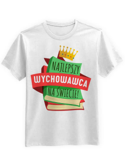 Koszulka Koszulka Męska Najlepszy wychowawca Biała - Śmieszne T-Shirty z Nadrukami ?