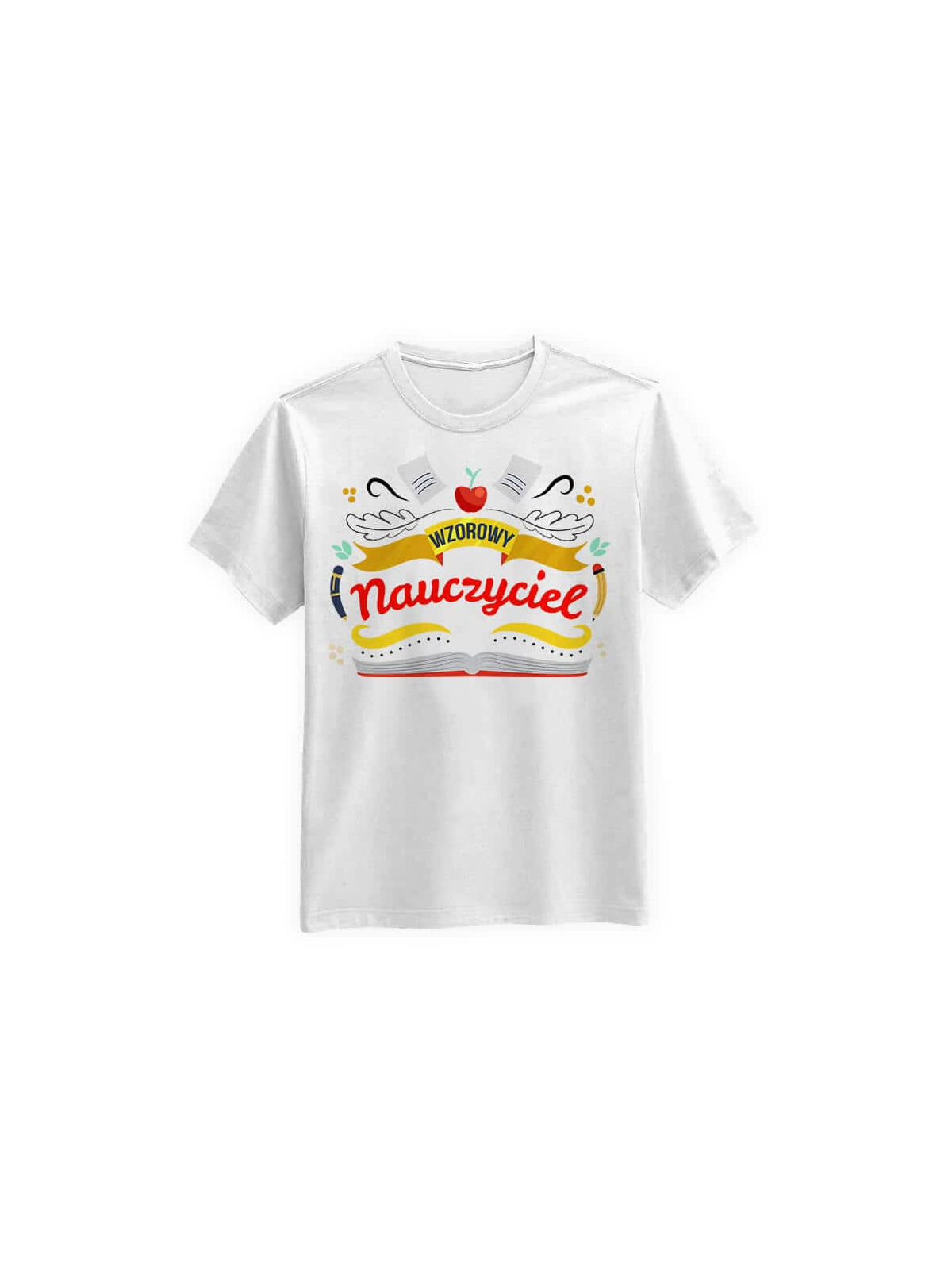 Koszulka Koszulka Męska Wzorowy nauczyciel Biała - Śmieszne T-Shirty z Nadrukami ?