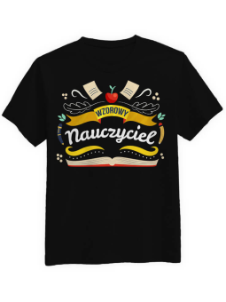 Koszulka Koszulka Męska Wzorowy nauczyciel Czarna - Śmieszne T-Shirty z Nadrukami ?
