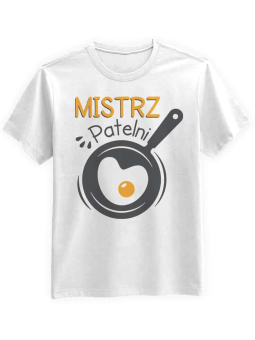 Koszulka Koszulka Męska Mistrz Patelni Biała - Śmieszne T-Shirty z Nadrukami ?