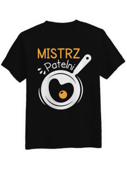 Koszulka Koszulka Męska Mistrz Patelni Czarna - Śmieszne T-Shirty z Nadrukami ?
