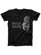 Koszulka Koszulka Damska Gdzie kończy się lęk Czarna - Śmieszne T-Shirty z Nadrukami ?