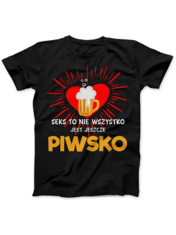 Koszulka Koszulka Damska Seks to nie wszystko, Jest jeszcze piwsko Czarna - Śmieszne T-Shirty z Nadrukami ?