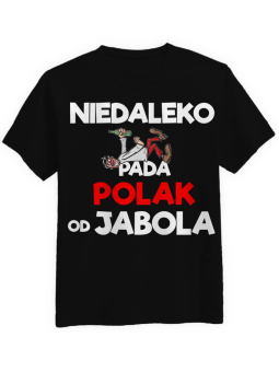 Koszulka Koszulka Męska Niedaleko Pada Polak od Jabola Czarna - Śmieszne T-Shirty z Nadrukami ?