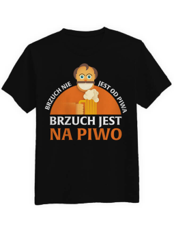 Koszulka Koszulka Męska Brzuch nie jest od piwa Czarna - Śmieszne T-Shirty z Nadrukami ?