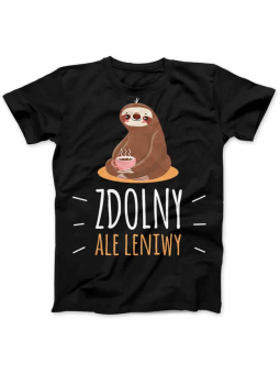 Koszulka Koszulka Męska Zdolny ale leniwy Czarna - Śmieszne T-Shirty z Nadrukami ?