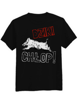 Koszulka Koszulka Męska Dziki Chłop Czarna - Śmieszne T-Shirty z Nadrukami ?
