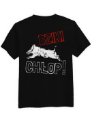 Koszulka Koszulka Męska Dziki Chłop Czarna - Śmieszne T-Shirty z Nadrukami ?